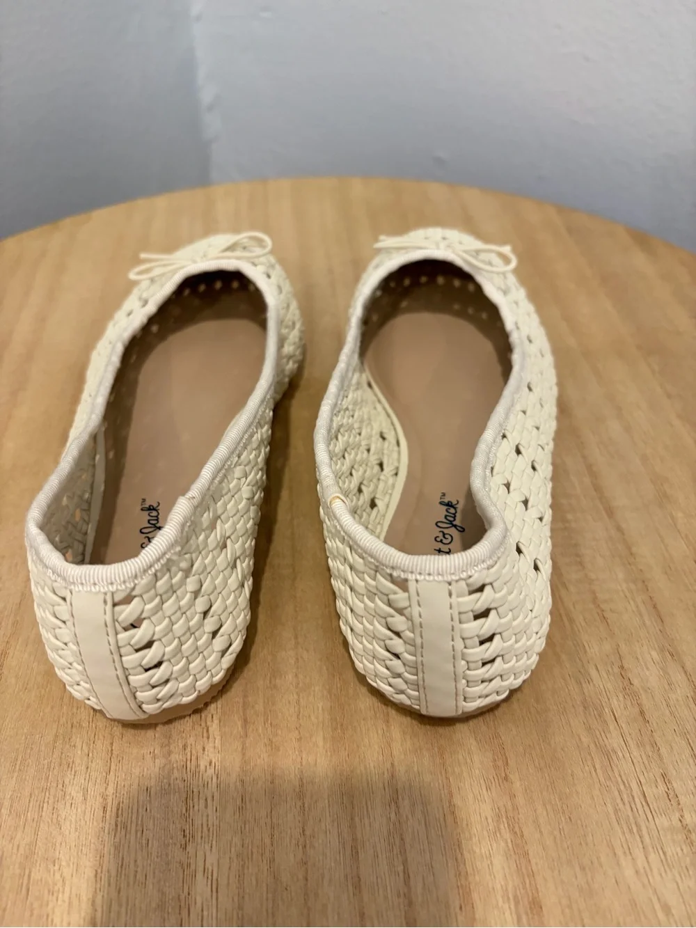 Cat & Jack Cream Woven Ballet Flats